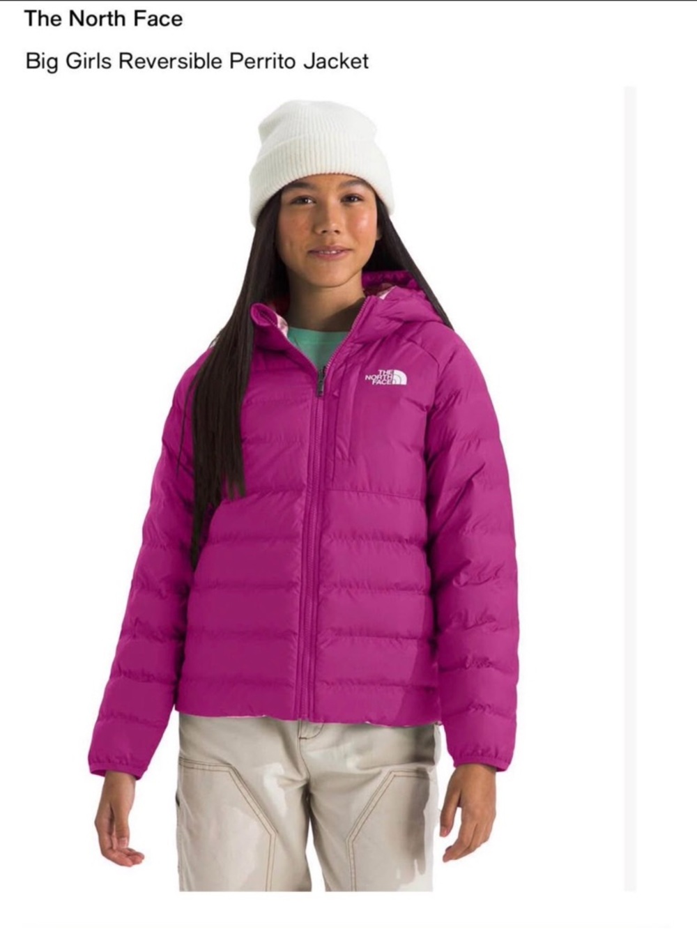 The North Face Girls' Reversible Perrito Jacket - Bright Magenta